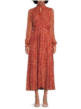 BCBGMaxAzria Red Multi-Print Maxi Dress
